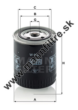 Olejový filter MANN FILTER W 930