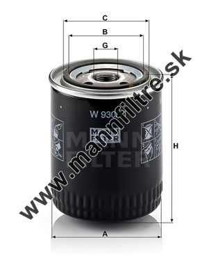 Olejový filter MANN FILTER W 930/11