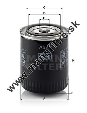 Olejový filter MANN FILTER W 930/12