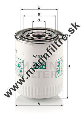 Olejový filter MANN FILTER W 930/13