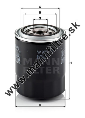 Olejový filter MANN FILTER W 930/26