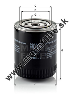 Olejový filter MANN FILTER W 930/9