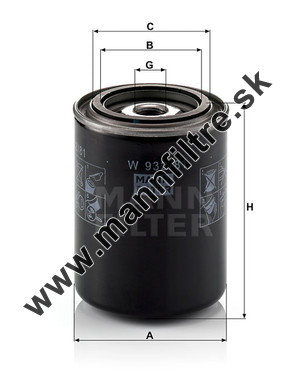 Olejový filter MANN FILTER W 932/81