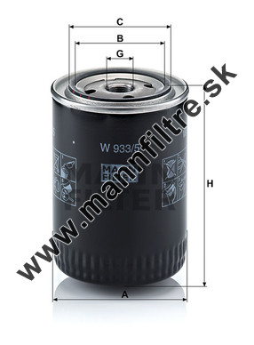 Olejový filter MANN FILTER W 933/5