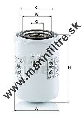Filter hydrauliky MANN FILTER W 935/1