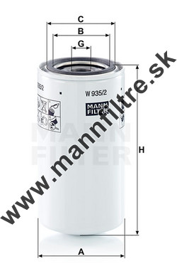Olejový filter MANN FILTER W 935/2