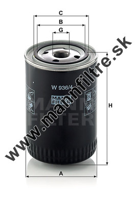 Olejový filter MANN FILTER W 936/4