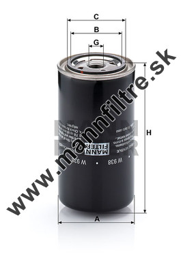 Olejový filter MANN FILTER W 938
