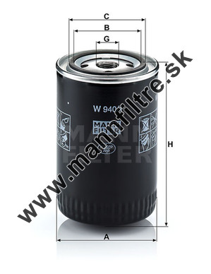 Olejový filter MANN FILTER W 940/1