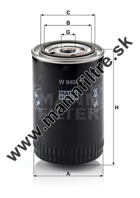 Olejový filter MANN FILTER W 940/21