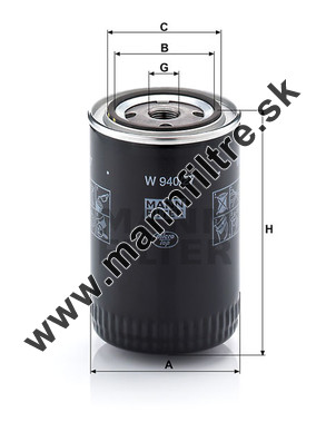 Olejový filter MANN FILTER W 940/27