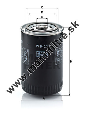 Olejový filter MANN FILTER W 940/29