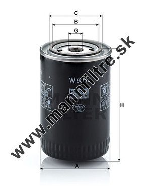 Olejový filter MANN FILTER W 940/3