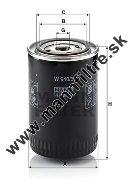 Olejový filter MANN FILTER W 940/35