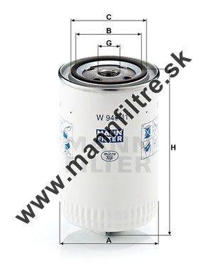 Olejový filter MANN FILTER W 940/41