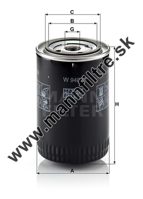 Olejový filter MANN FILTER W 940/44