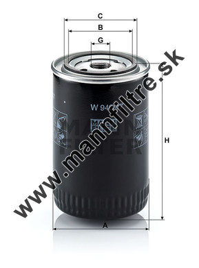 Olejový filter MANN FILTER W 940/47