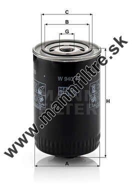 Olejový filter MANN FILTER W 940/55