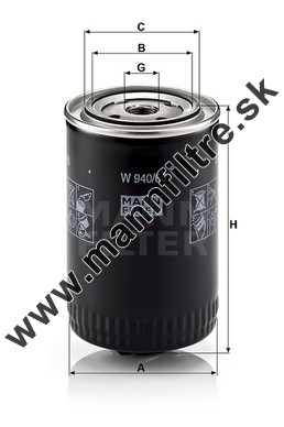 Olejový filter MANN FILTER W 940/66