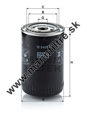 Olejový filter MANN FILTER W 940/69