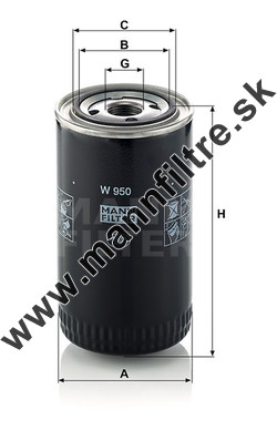 Olejový filter MANN FILTER W 950