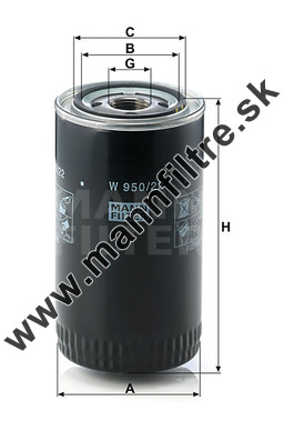 Olejový filter MANN FILTER W 950/22