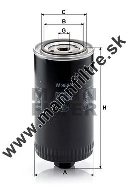 Olejový filter MANN FILTER W 950/4