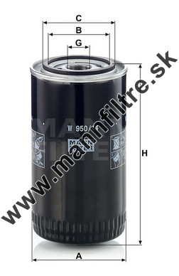 Olejový filter MANN FILTER W 950/44