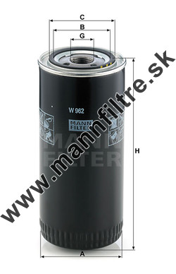 Olejový filter MANN FILTER W 962