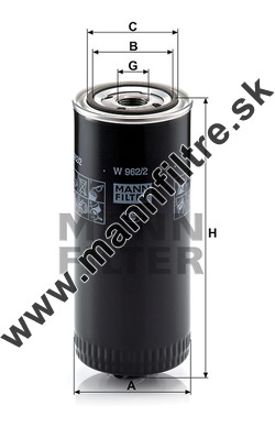 Olejový filter MANN FILTER W 962/2