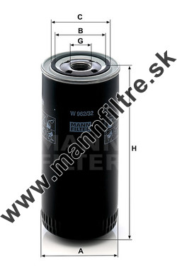 Olejový filter MANN FILTER W 962/32