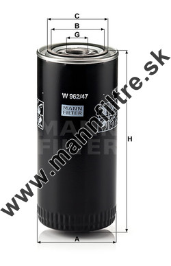 Olejový filter MANN FILTER W 962/47
