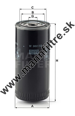 Olejový filter MANN FILTER W 962/53