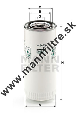 Olejový filter MANN FILTER W 962/8