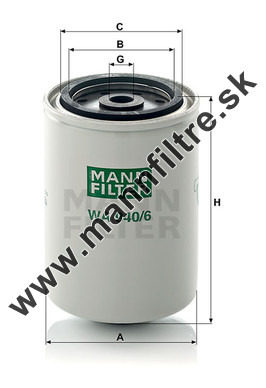 Filter chladiacej kvapaliny MANN FILTER WA 940/6
