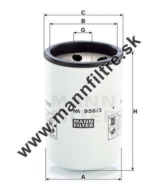 Filter chladiacej kvapaliny MANN FILTER WA 956/3
