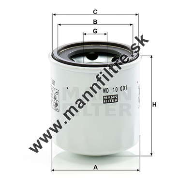 Filter hydrauliky MANN FILTER WD 10 001 x