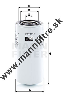 Filter hydrauliky MANN FILTER WD 10 010