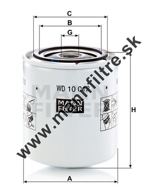 Filter hydrauliky MANN FILTER WD 10 012