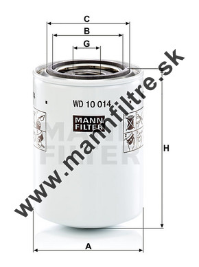 Filter hydrauliky MANN FILTER WD 10 014