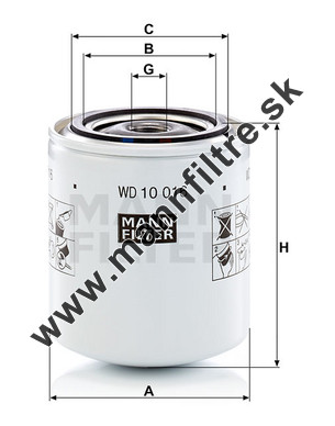 Filter hydrauliky MANN FILTER WD 10 016
