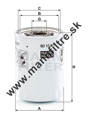 Filter hydrauliky MANN FILTER WD 10 017 x