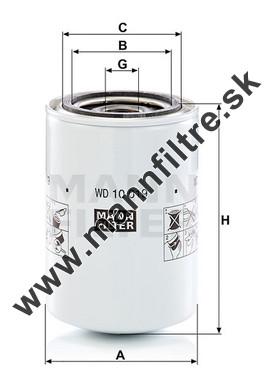 Filter hydrauliky MANN FILTER WD 10 019