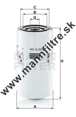 Filter hydrauliky MANN FILTER WD 10 020
