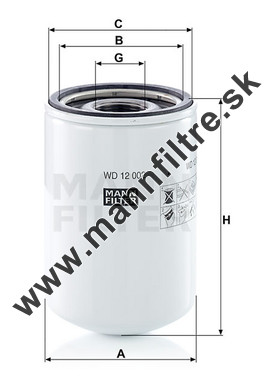 Filter hydrauliky MANN FILTER WD 12 002