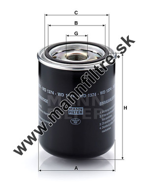 Olejový filter MANN FILTER WD 1374