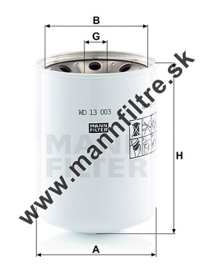 Filter hydrauliky MANN FILTER WD 13 003 x