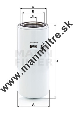 Filter hydrauliky MANN FILTER WD 14 004