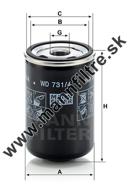 Olejový filter MANN FILTER WD 731/4