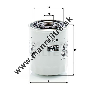 Filter hydrauliky MANN FILTER WD 8001